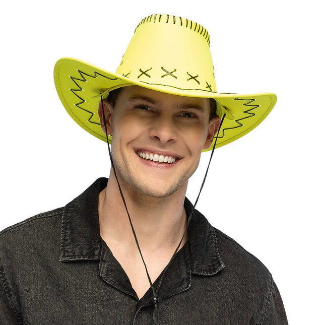 Cowboyhoed Savanne neongeel UV van Boland koop je bij Partywinkel