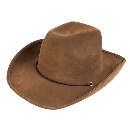 Cowboyhoed Utah Nepleer Bruin 43cm van Boland koop je bij Partywinkel