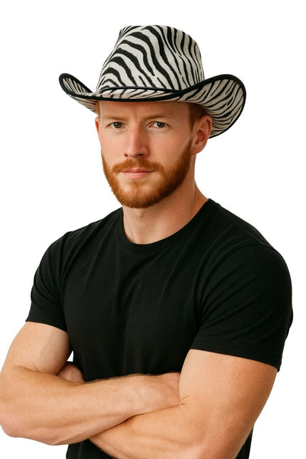Cowboyhoed Zebra van Partychimp koop je bij Partywinkel