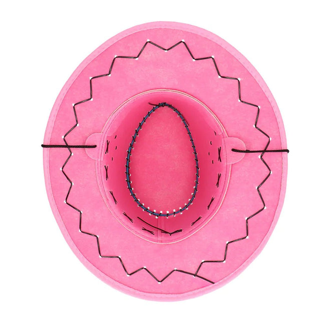 Cowgirl Hoed Roze Borduursel van Boland koop je bij Partywinkel
