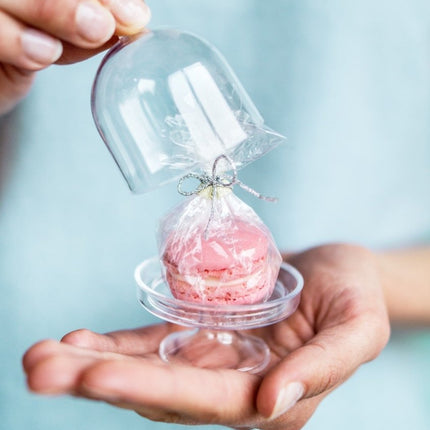 Cupcake Standaard Mini met Deksel Doorzichtig 7,5cm 3st van Partydeco koop je bij Partywinkel