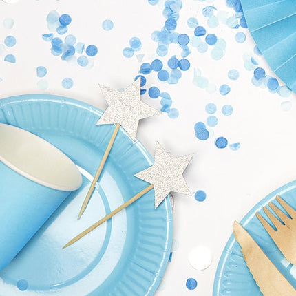 Cupcake Toppers Ster Zilver 6st van Partydeco koop je bij Partywinkel