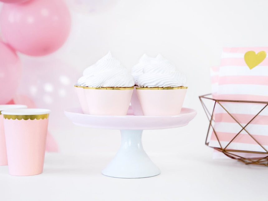 Cupcake Vormpjes Lichtroze Pastel 7,6cm 6st van Partydeco koop je bij Partywinkel