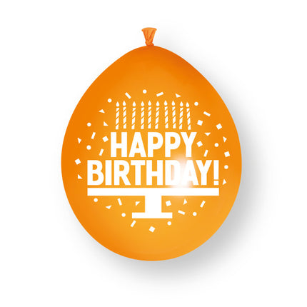 10st Happy Birthday 9" Latex Ballonnen