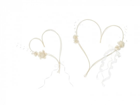 Decoratie Hart Wit 2st van Partydeco koop je bij Partywinkel