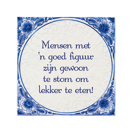 Delfts Blauw Tegel Goed Figuur 14,5cm van Paper Dreams koop je bij Partywinkel