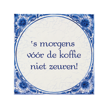 Delfts Blauw Tegel 's Morgens 14,5cm van Paper Dreams koop je bij Partywinkel