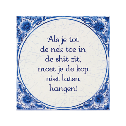 Delfts Blauw Tegel Tot De Nek 14,5cm van Paper Dreams koop je bij Partywinkel