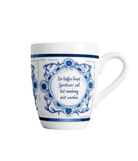 Delfts blauwe mok - Koffie loopt van Paper Dreams koop je bij Partywinkel