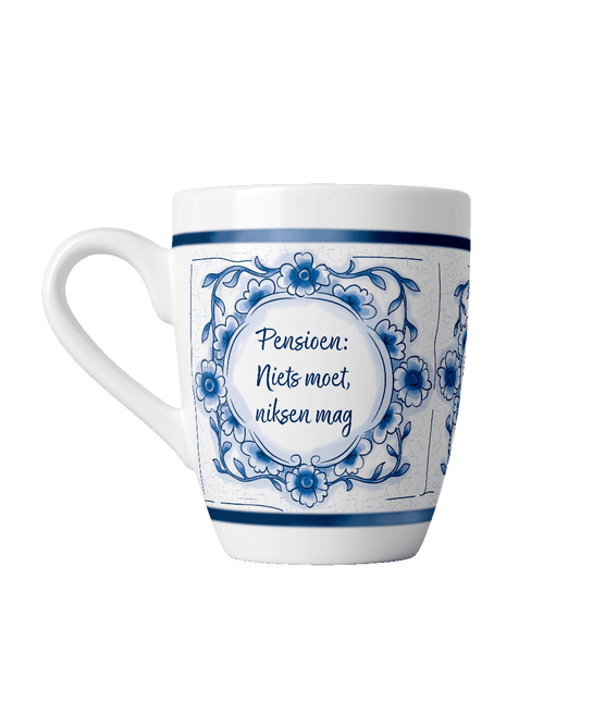 Delfts blauwe mok - Pensioen van Paper Dreams koop je bij Partywinkel