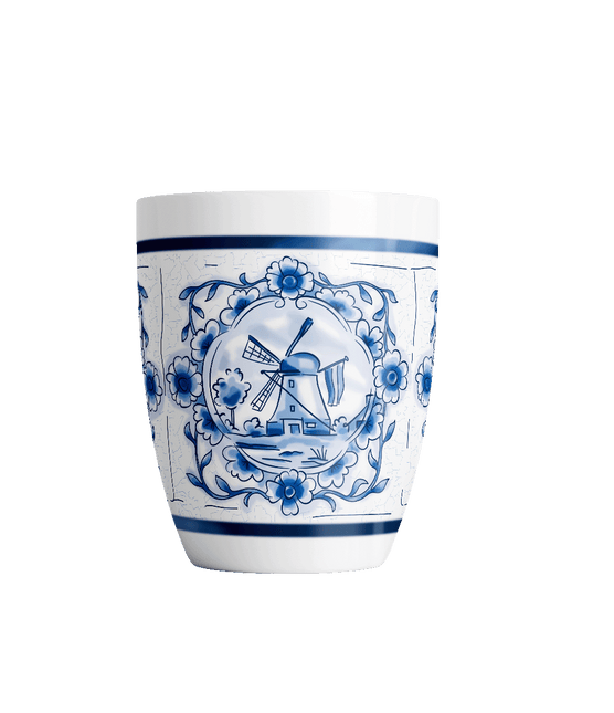 Delfts blauwe mok - Koffie loopt