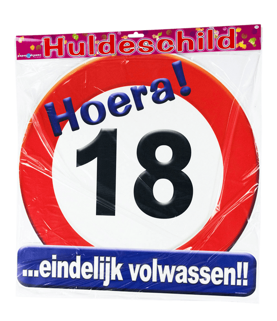 Deurbord 18 Jaar Verkeersbord 50cm van Paper Dreams koop je bij Partywinkel