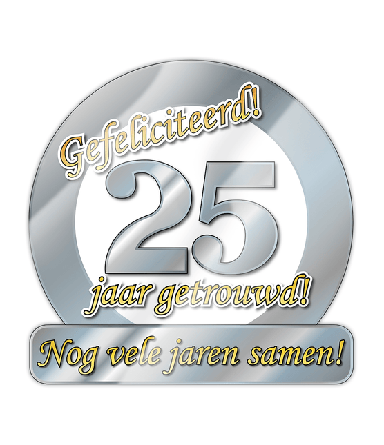 Deurbord 25 Jaar Getrouwd 50cm van Paper Dreams koop je bij Partywinkel