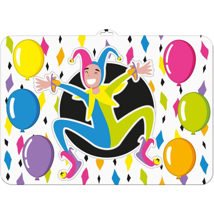 Deurbord 3D Harlekijn Meerkleurig 52cm van Folat koop je bij Partywinkel