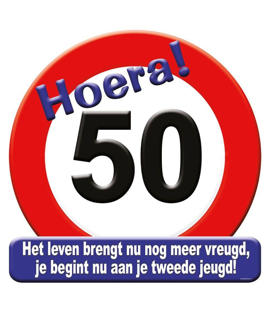 Deurbord 50 Jaar Verkeersbord 50cm van Paper Dreams koop je bij Partywinkel