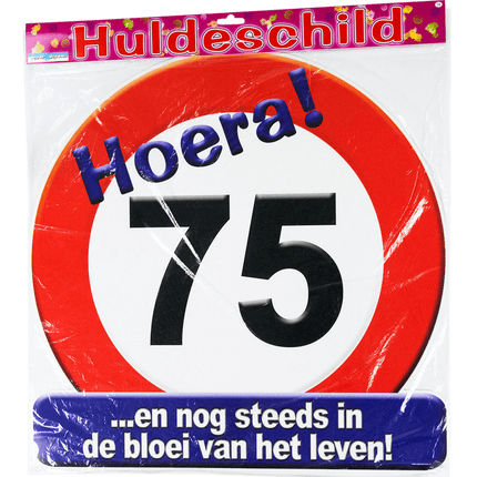 Deurbord 75 Jaar Verkeersbord 50cm van Paper Dreams koop je bij Partywinkel