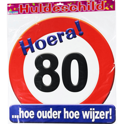 Deurbord 80 Jaar Verkeersbord 50cm van Paper Dreams koop je bij Partywinkel