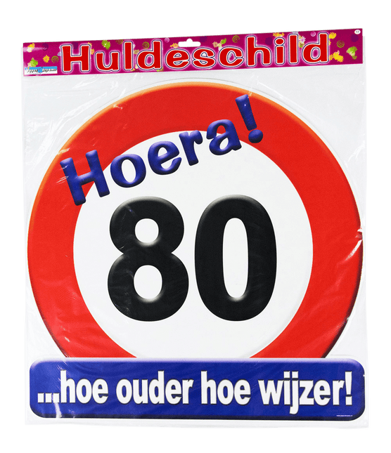 Deurbord 80 Jaar Verkeersbord 50cm van Paper Dreams koop je bij Partywinkel