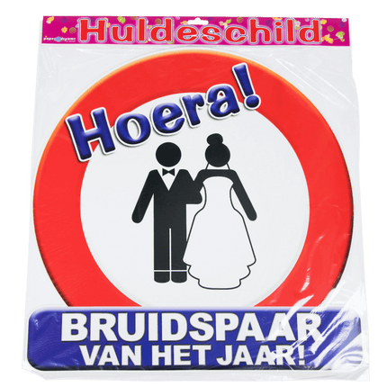 Deurbord Bruidspaar van het Jaar 50cm van Paper Dreams koop je bij Partywinkel