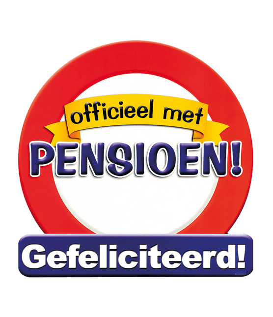 Deurbord Officieel met Pensioen 50cm van Paper Dreams koop je bij Partywinkel