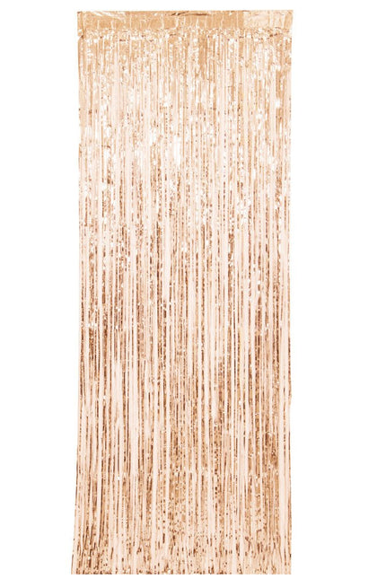Deurgordijn Rose Gouden Metallic Folie 2,4m van Unique koop je bij Partywinkel