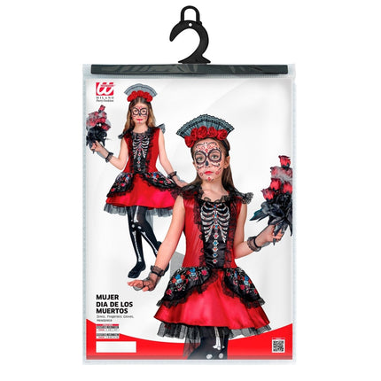 Dia De Los Muertos Jurk Zwart Rood van Widmann koop je bij Partywinkel