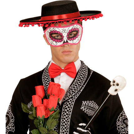 Dia De Los Muertos Oogmasker Roze van Widmann koop je bij Partywinkel