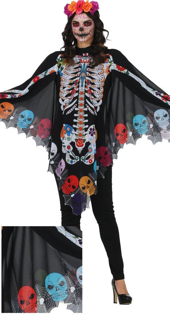 Dia De Los Muertos Poncho Dames Catrina van Fiestas Guirca koop je bij Partywinkel