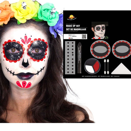 Dia De Los Muertos Schminkset 8 delig van Fiestas Guirca koop je bij Partywinkel