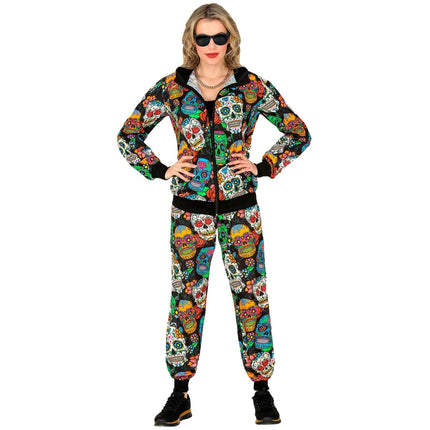 Dia De Los Muertos Trainingspak Fout van Widmann koop je bij Partywinkel