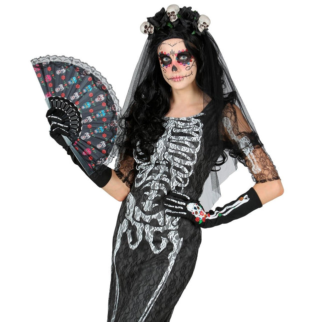 Dia De Los Muertos Waaier van Widmann koop je bij Partywinkel