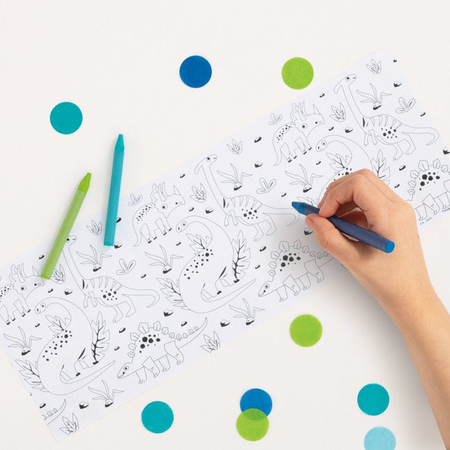 Dino Kleurplaat Rollen met Krijtjes 3st van Unique koop je bij Partywinkel