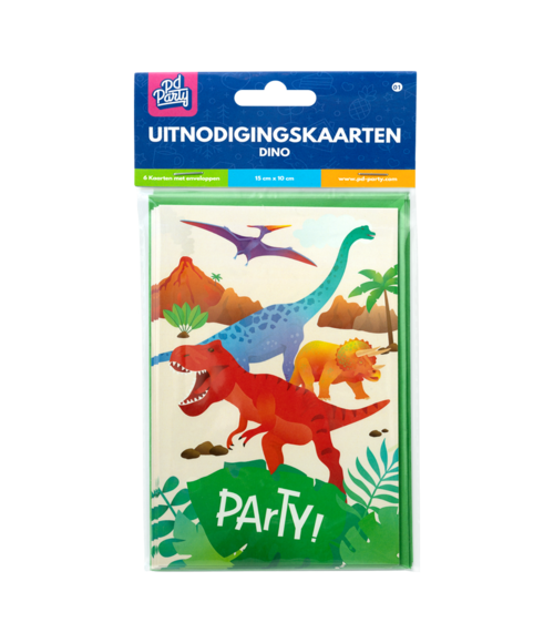 Dino Uitnodigingen 6st van Paper Dreams koop je bij Partywinkel