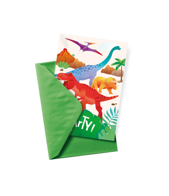 Dino Uitnodigingen 6st van Paper Dreams koop je bij Partywinkel