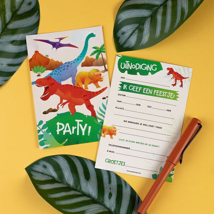 Dino Uitnodigingen 6st van Paper Dreams koop je bij Partywinkel