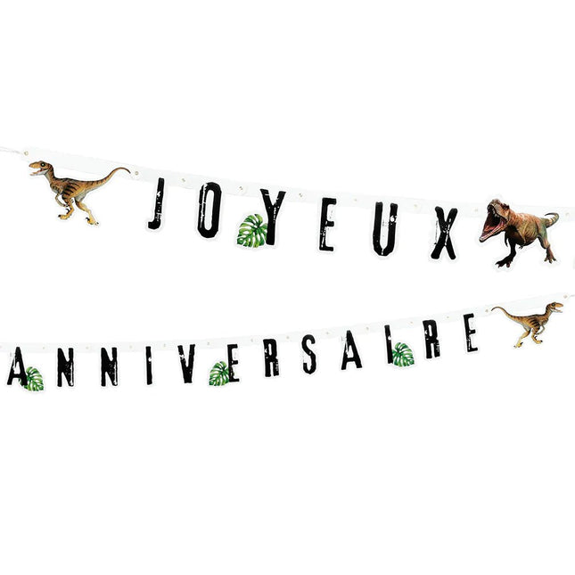 Dinosaurus Letterslinger Joyeux Anniversaire 2,5m van Boland koop je bij Partywinkel