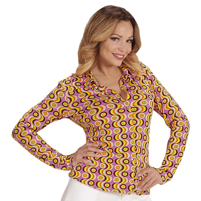 Disco 70S Blouse Roze Dames van Widmann koop je bij Partywinkel