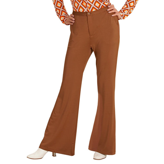 Disco 70S Broek Bruin Dames van Widmann koop je bij Partywinkel