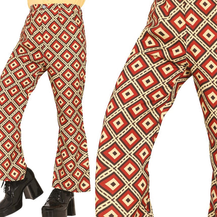 Disco 70S Broek Gekleurd Dames van Fiestas Guirca koop je bij Partywinkel