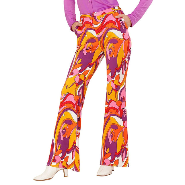 Disco 70S Broek Gekleurd Dames van Widmann koop je bij Partywinkel