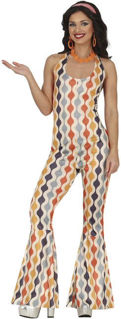 Disco 70S Jumpsuit Gekleurd Dames van Fiestas Guirca koop je bij Partywinkel