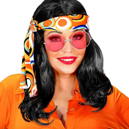 Disco 70S Pruik Zwart Met Hoofdband van Widmann koop je bij Partywinkel