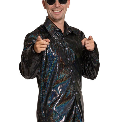 Disco 70S Shirt Zwart Heren van Partychimp koop je bij Partywinkel
