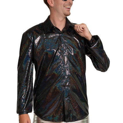 Disco 70S Shirt Zwart Heren van Partychimp koop je bij Partywinkel