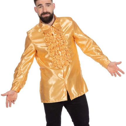 Disco Blouse Ruches Goud van Wilbers & Wilbers koop je bij Partywinkel