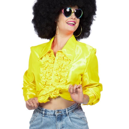 Disco Blouse Ruches Lime Groen van Wilbers & Wilbers koop je bij Partywinkel
