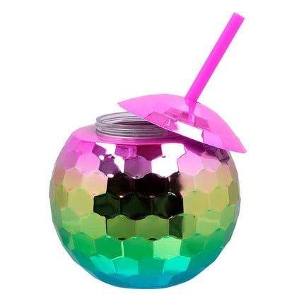 Disco Regenboog Bekers Met Rietje van Boland koop je bij Partywinkel