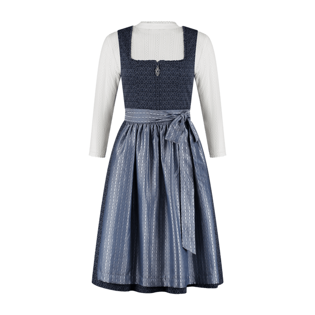 Donkerblauwe Dirndl Jurk Oktoberfest Dames Met Insteekzak 2 delig van Haus Huberts koop je bij Partywinkel