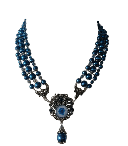 Donkerblauwe Ketting Edelsteen van Haus Huberts koop je bij Partywinkel