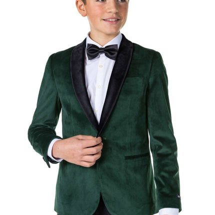 Donkergroen Velvet Blazer Jongen Tiener OppoSuits van OppoSuits koop je bij Partywinkel
